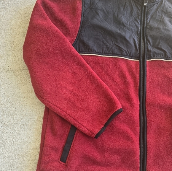 VTG 90s Eddie Bauer Polarec Fleece Jacket Sz M ZipUp Men Black Red Outdoor Thick - Picture 3 of 12